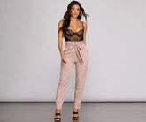 Pantalon fuselé essentiel à poches en papier